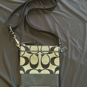 Coach Black and Cream Crossbody Bag